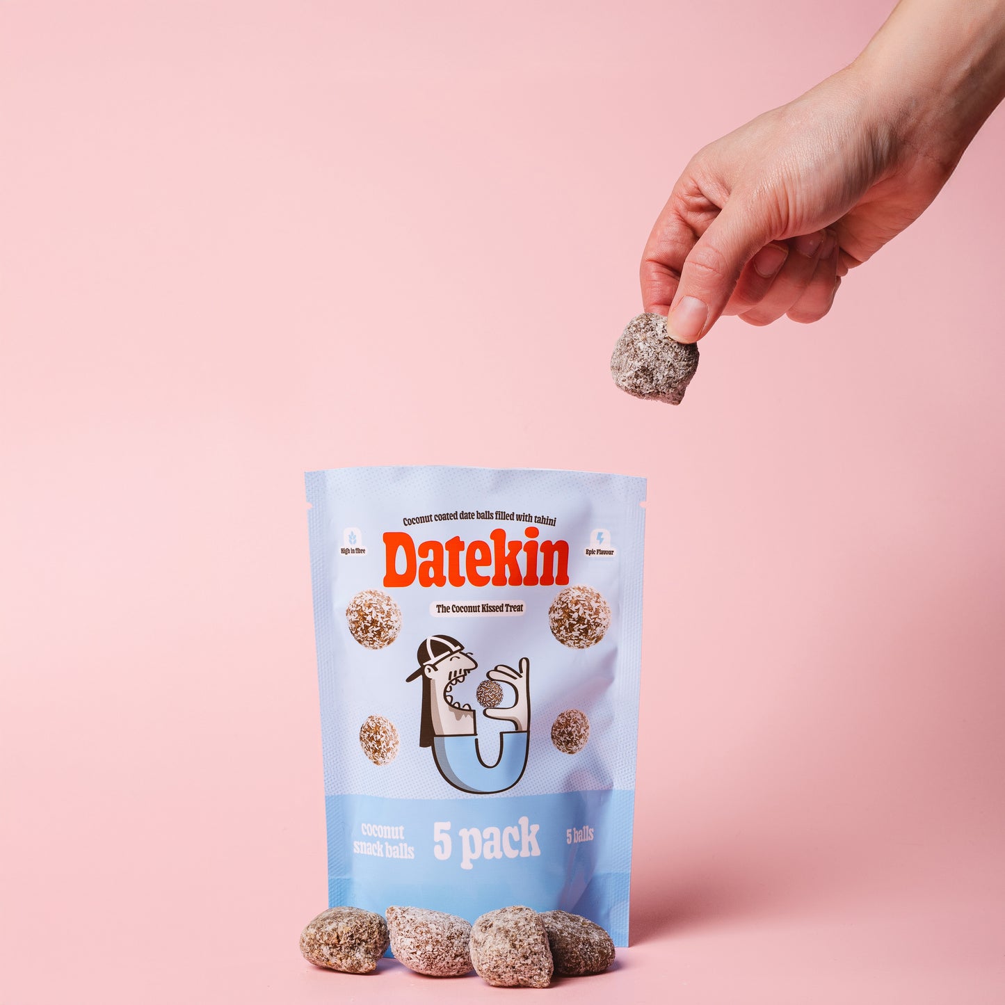 Datekin - Coconut Coated Date Balls Filled with Tahini