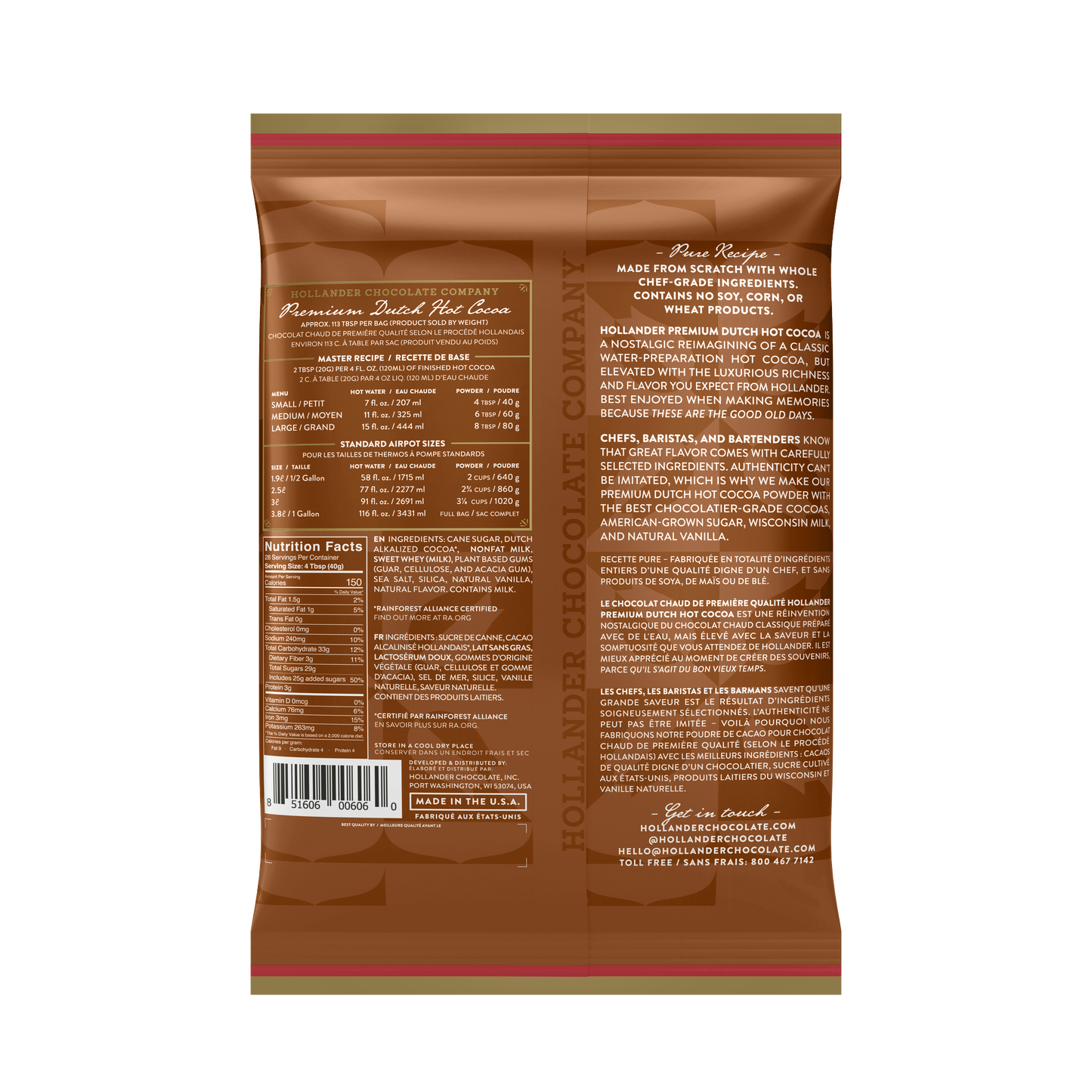 Hollander - Premium Dutch Hot Cocoa Powder
