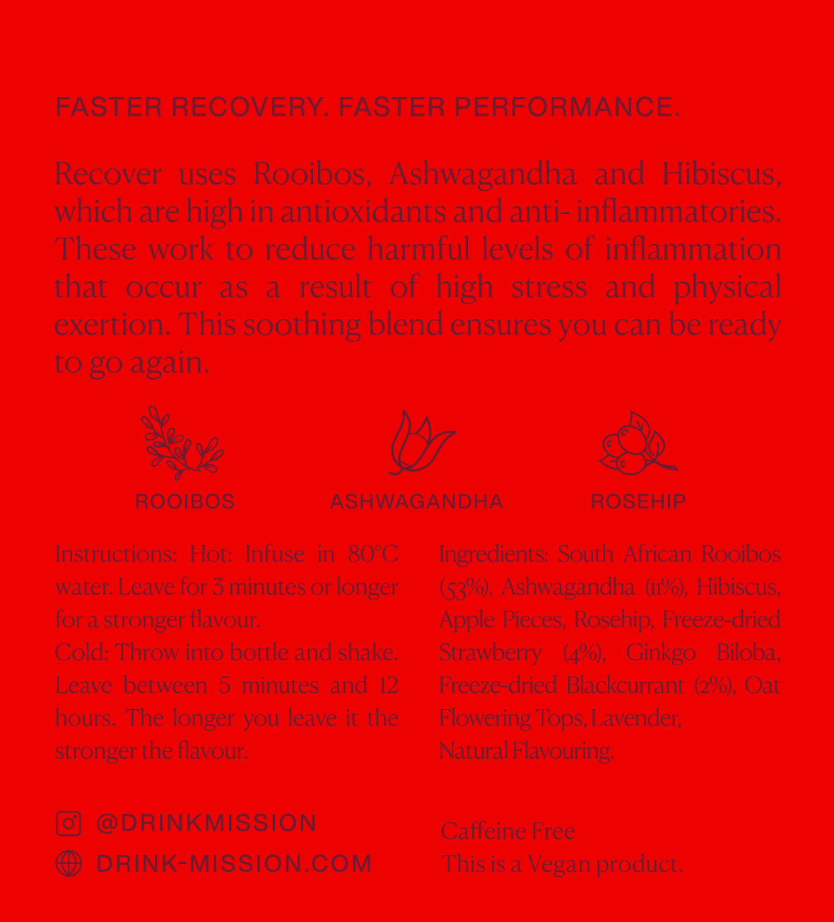 MISSION - Recover Rooibos with Ashwagandha - 250 teabags