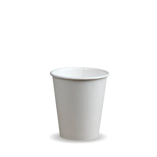 BioPak Packaging - White Recyclable Single Wall Cups - 6oz