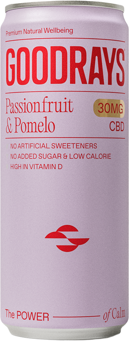 Goodrays CBD Seltzer - Passionfruit & Pomelo