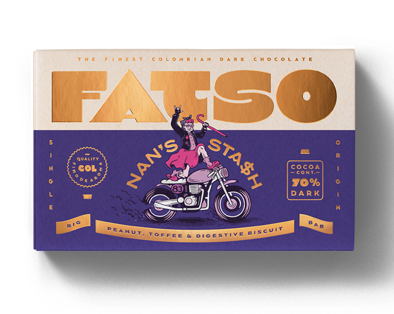 Fatso Chocolate NAN'S STASH BAR / Peanut, toffee & digestive biscuit