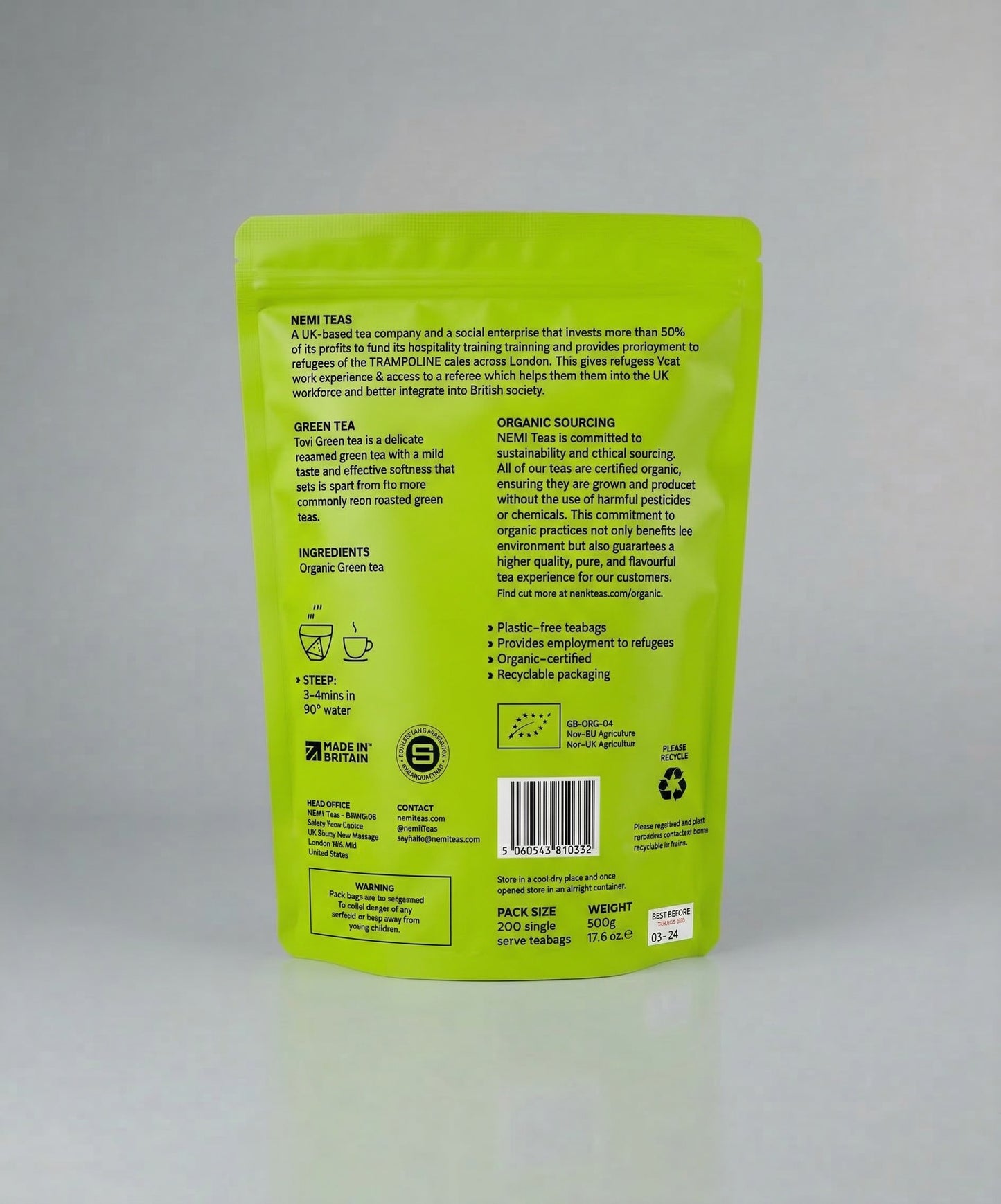 NEMI Tea - Green Tea (200 Teabags)