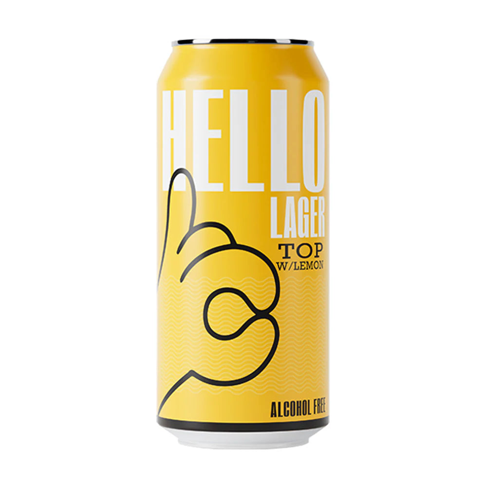 Hello Lager - Top w/Lemon - 0.5% Alcohol Free Functional Lager