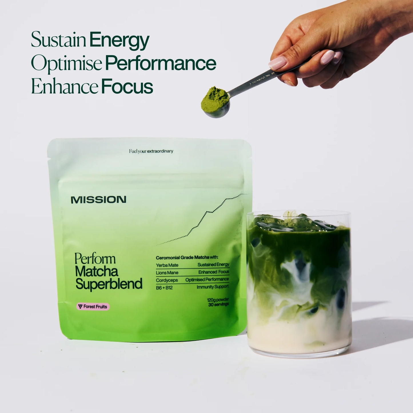 MISSION - Matcha Superblend with Lion's Mane and Cordyceps - 120g