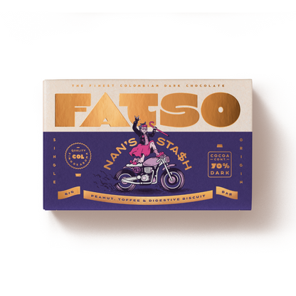Fatso Chocolate - NAN'S STASH BAR / Peanut, Toffee & Digestive Biscuit