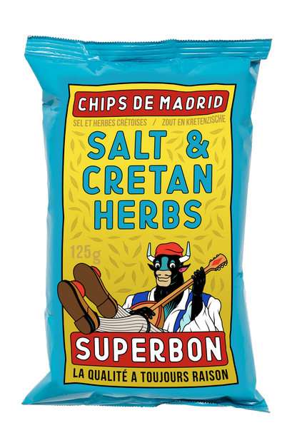 Superbon Chips Cretan Salt - 125g Sharing Bags (Mixed Herb)