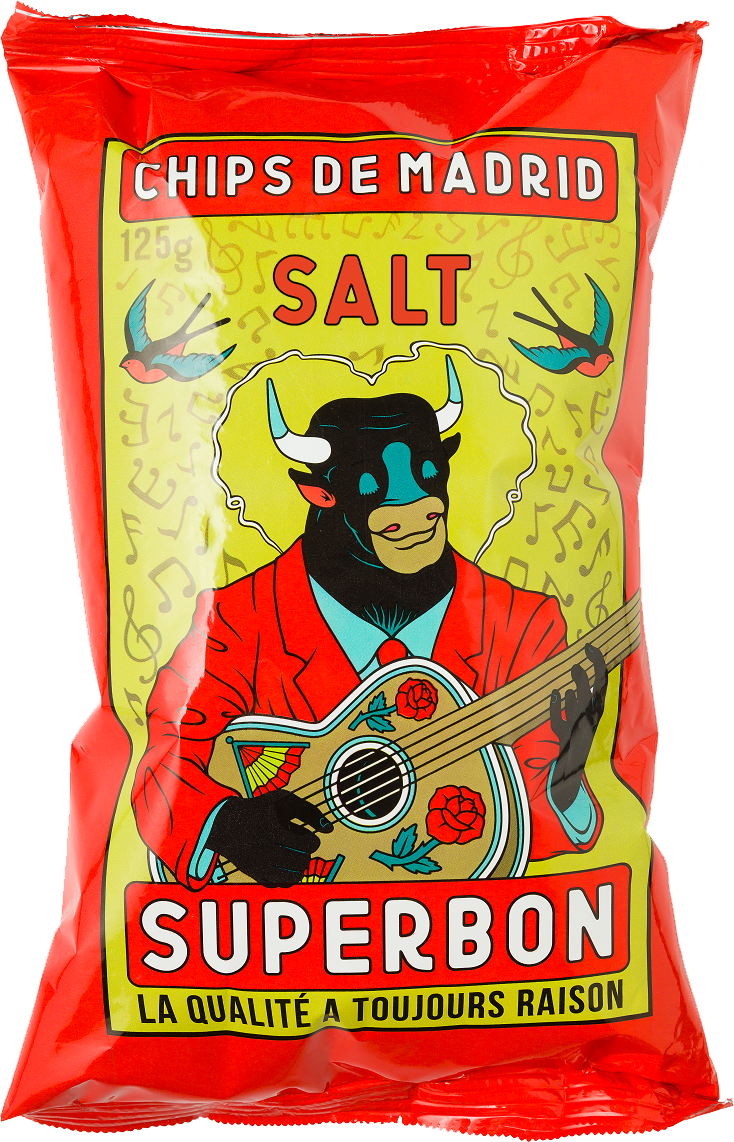 Superbon Chips Salt / Sel / Zout - 125g Sharing Bags