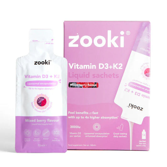Zooki - Vitamin D3 & K2 -  Mixed Berry Flavour - Liposomal Sachets