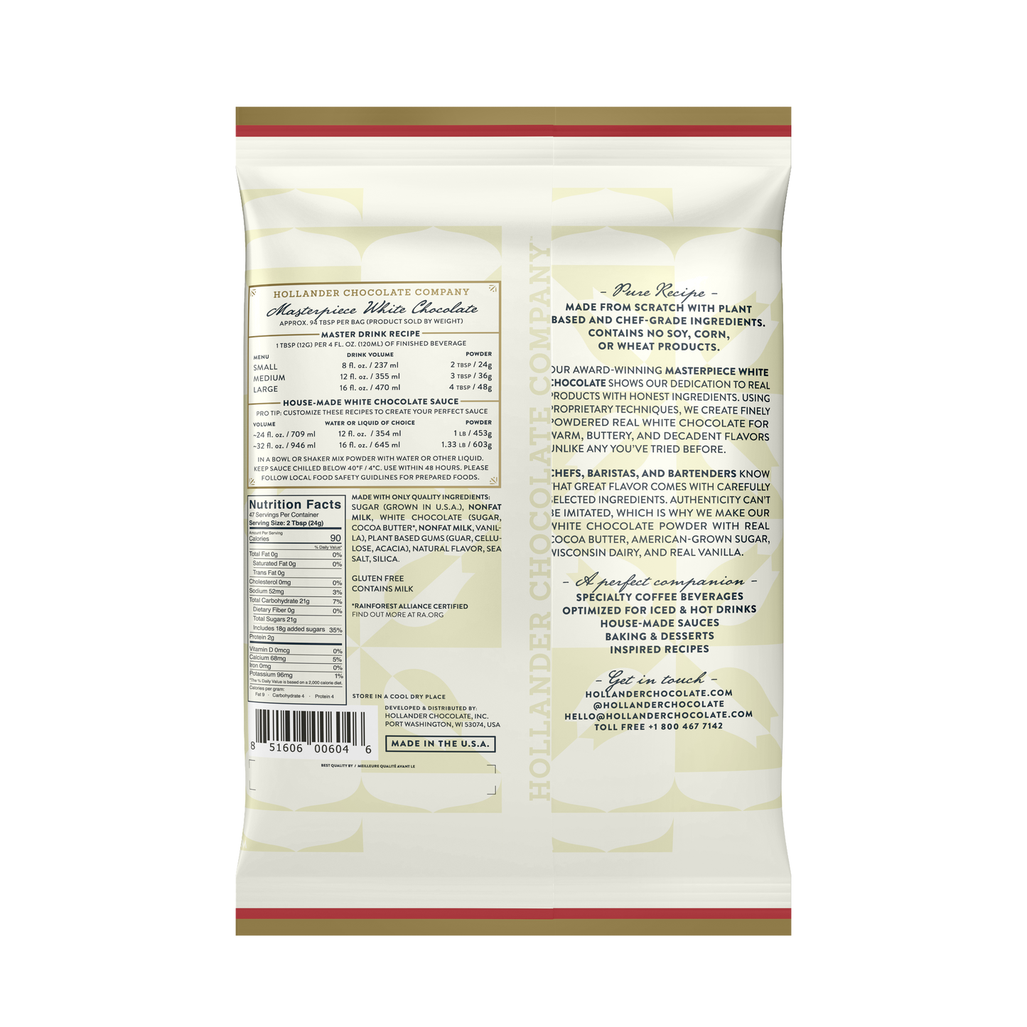 Hollander Masterpiece White Chocolate Powder