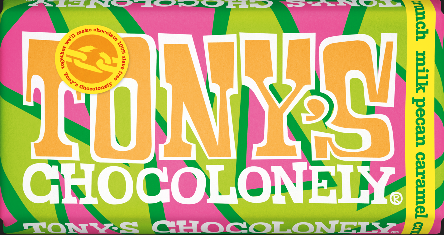Tonys Chocolonely - Milk Chocolate Pecan Caramel Crunch // Stores Supply // Tony's Chocolonely