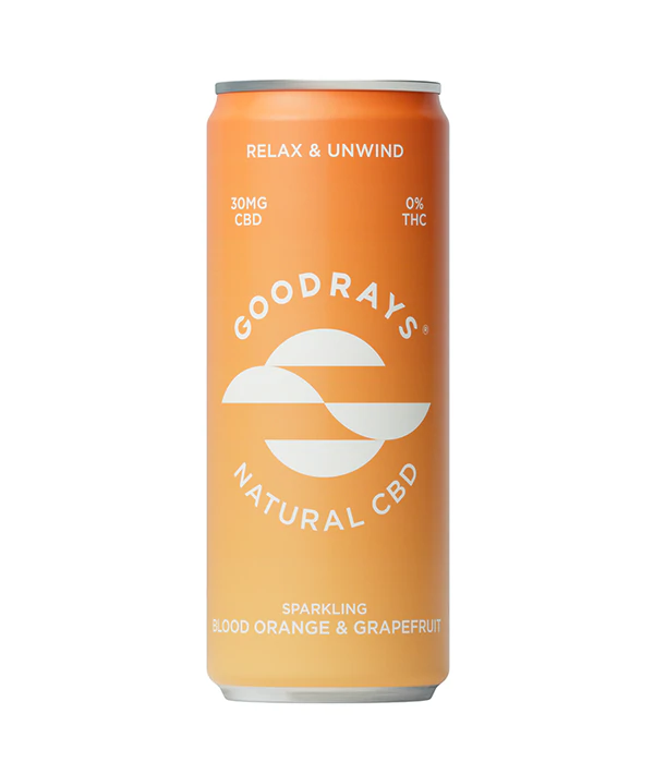 Goodrays CBD Seltzer - Blood Orange & Grapefruit (12x 250ml) // Stores Supply // GoodRays