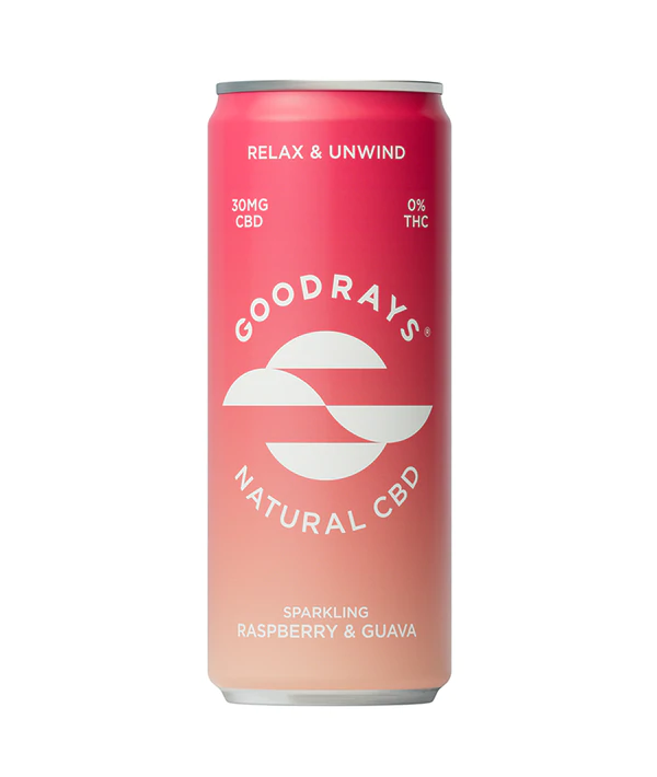 Goodrays CBD Seltzer - Raspberry & Guava (12x 250ml) // Stores Supply // GoodRays